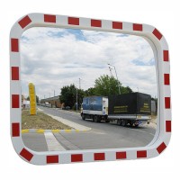 Зеркало дорожное со световозвращающей окантовкой прямоугольное 600х800 мм