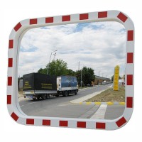 Зеркало дорожное со световозвращающей окантовкой прямоугольное 400х600 мм